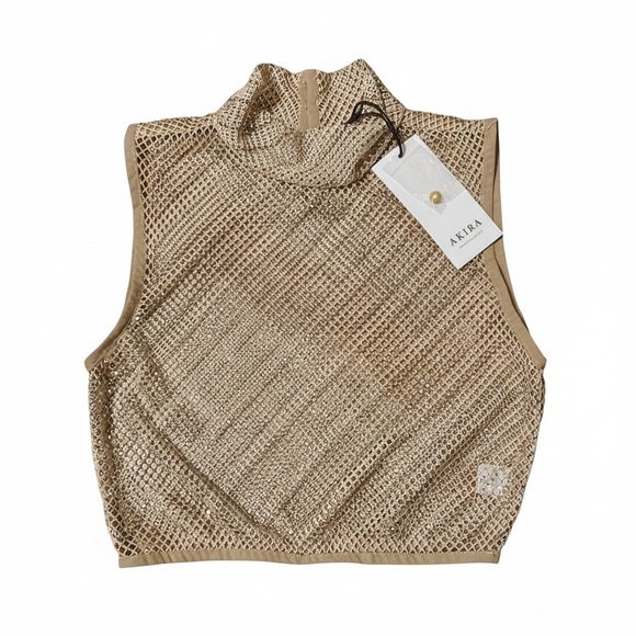 AKIRA Tops - AKIRA Rhinestone Mesh Sleeveless Top